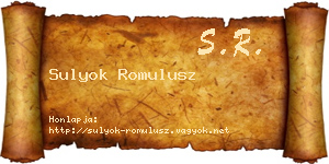 Sulyok Romulusz névjegykártya